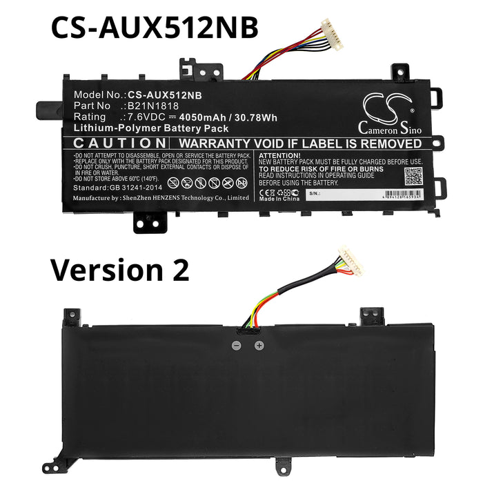 Asus ASUS X712FA-GC102T R564DK V5000FA V5000FB VivoBook 15 R564DA-EJ889T VivoBook 15 R564DA-EJ960T VivoBook 15 Laptop and Notebook Replacement Battery-6