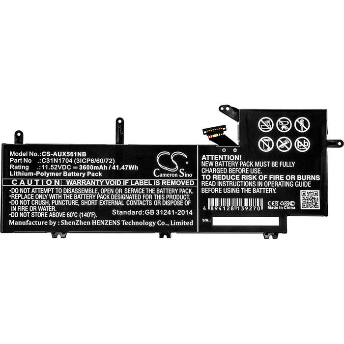 Asus Q535U Q535UD Q535UD-BI7T11 UX561UD UX561UD-1A UX561UD-BO004T UX561UD-BO005R UX561UD-BO005T UX561UD-BO006R Laptop and Notebook Replacement Battery-3