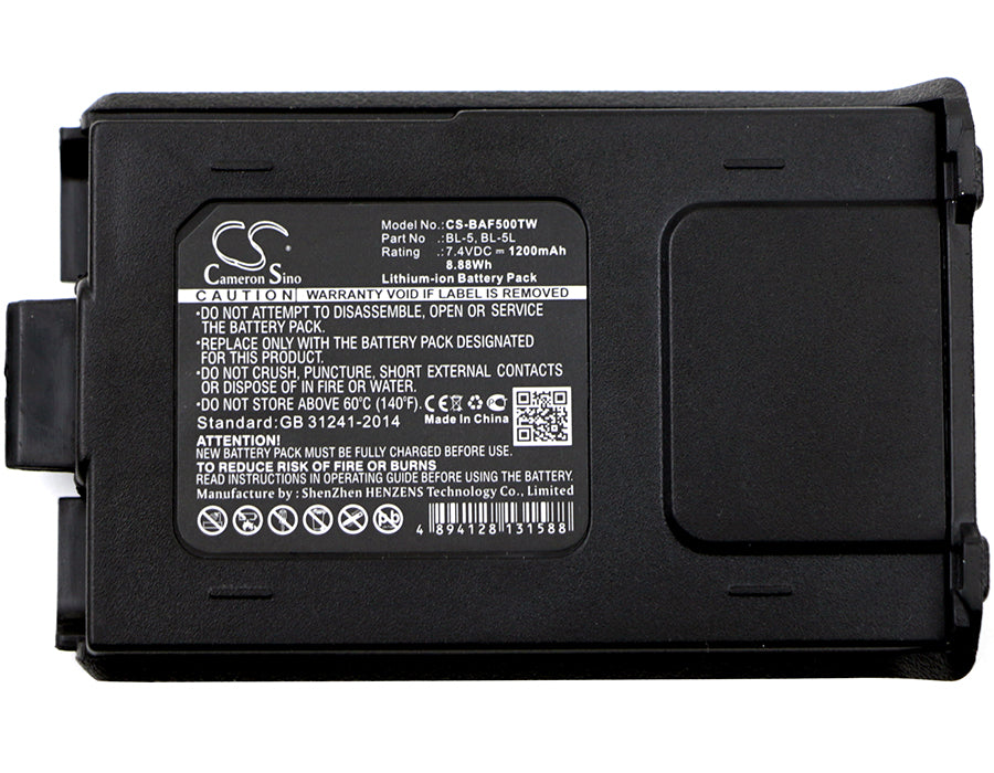 Baofeng BF-F8 PLUS BF-F8+ BF-F8HP BF-F9 BF-F9 V2 + HP TYT F8 TYT F9 UV-5A UV-5B UV-5C UV-5E UV-5R UV-5R Plus 1200mAh Two Way Radio Replacement Battery-5
