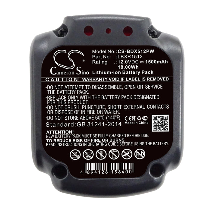 Black & Decker BDCD112 BDCD12 BDCDD12 BDCD 1500mAh Replacement Battery-6