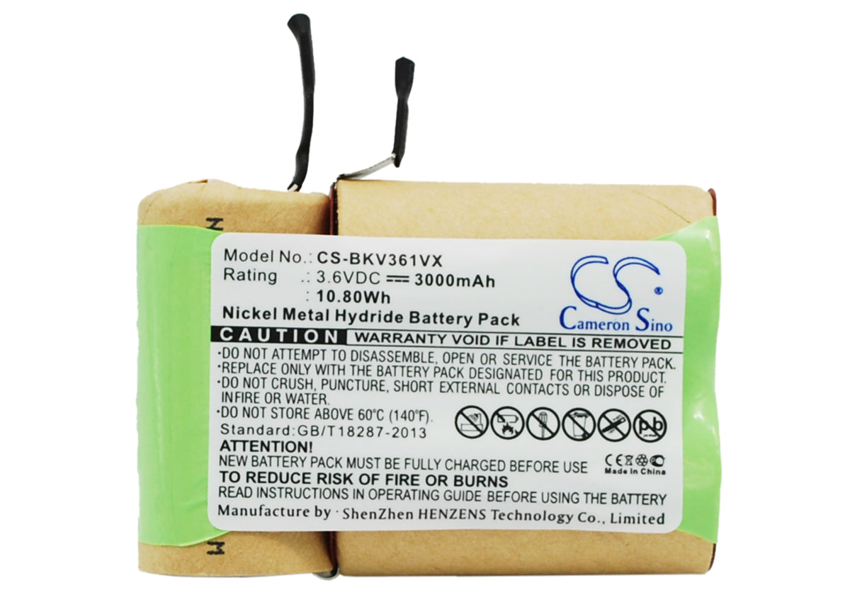 2-Pack 3000mAh 3.6V Replacement Battery for Black & Decker