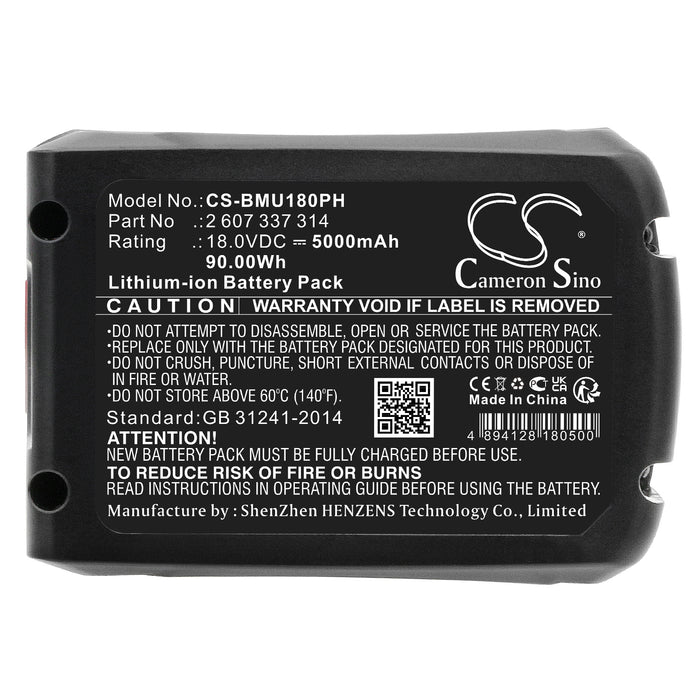 Bosch AdvancedGlue 18V AdvancedMulti 18 AdvancedOrbit 18 AdvancedShear 18V-10 AdvancedVac 18V-8 BBS11114AU 02  5000mAh Garden Tool Replacement Battery