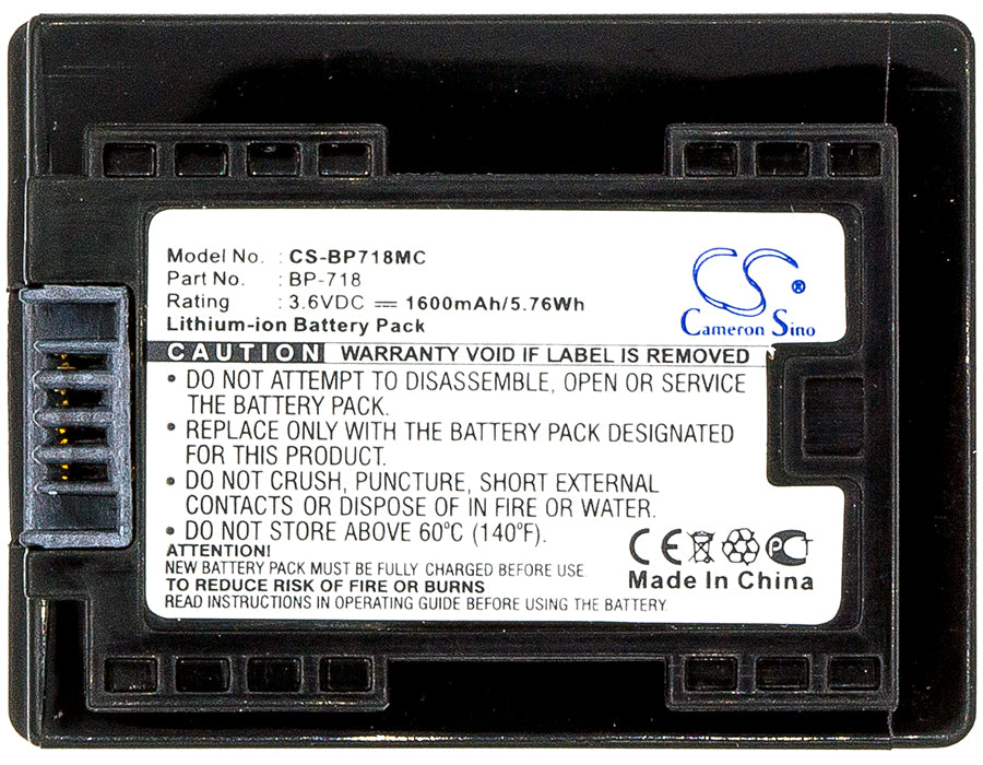 Canon IXIA HF M56 IXIA HF R306 LEGRIA HF R36 LEGRIA HF R37 LEGRIA HF R38 VIXIA HF M50 VIXIA HF M500 VIXIA HF M506 VIXIA HF  Camera Replacement Battery-3