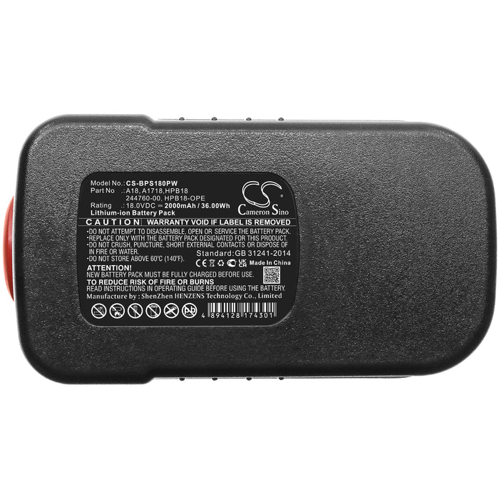 2 Year Warranty 18V Battery for Black & Decker A18 HPB18 HPB18