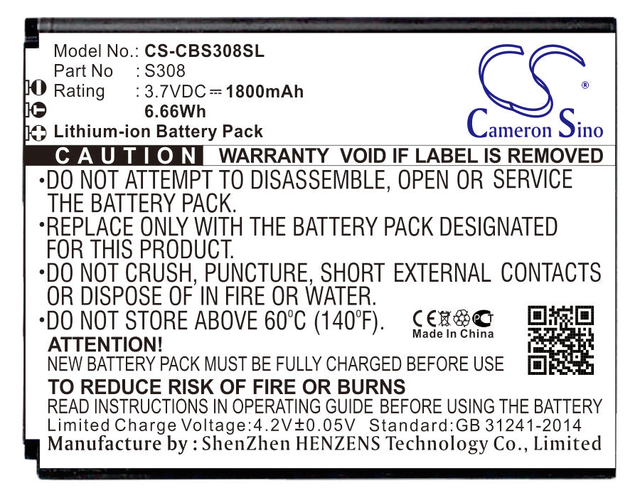 Cubot S308 Replacement Battery-main