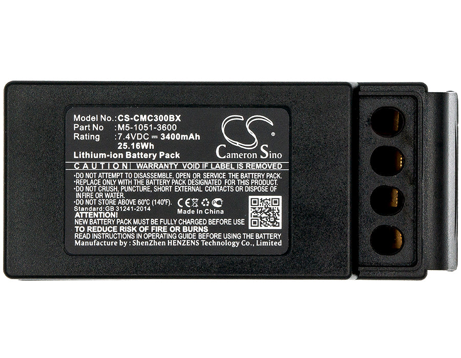 Cavotec M9-1051-3600 EX MC-3 MC-3000 3400mAh Remote Control Replacement Battery-3