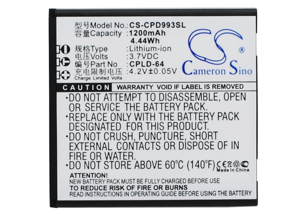 Coolpad 9930 W702 1200mAh Replacement Battery-main