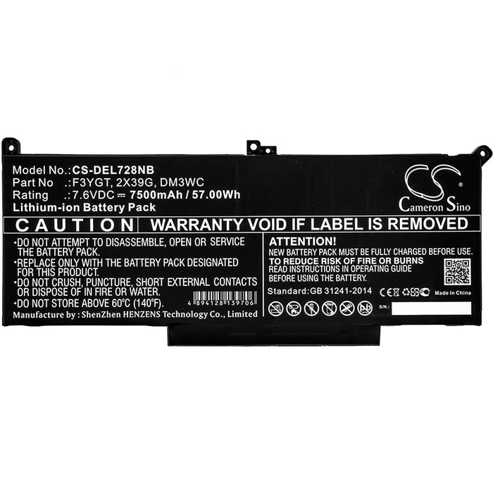 Dell CTOL7480-D1506CN CTOL7480-D1706CN Latitude 12 7000 Latitude 12 7290 Latitude 13 7000 7390 Latitude 13 738 Laptop and Notebook Replacement Battery-5