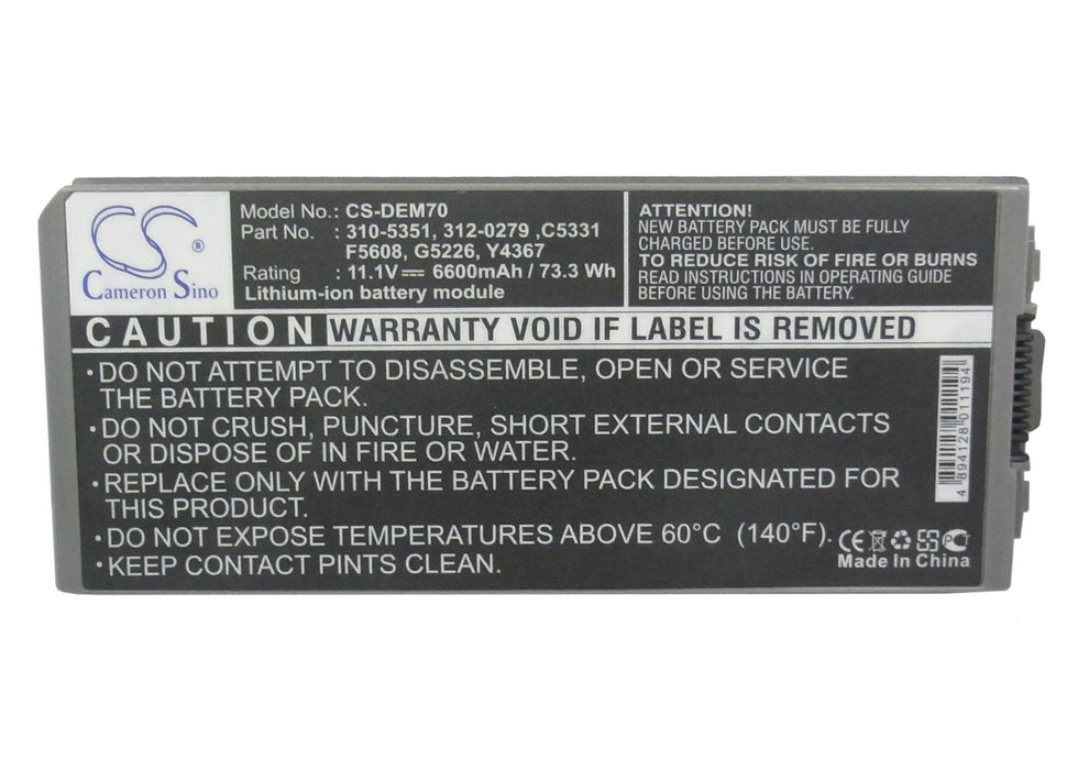 Dell Latitude D810 Precision M70 4400mAh Laptop and Notebook Replacement Battery-5