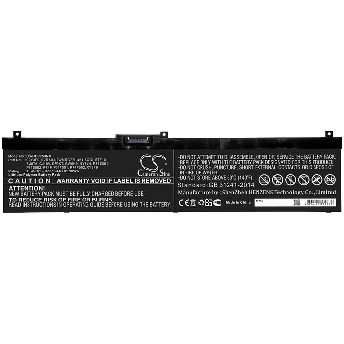 Dell Precision 7330 Precision 7530 Precision 7540 Precision 7730 8000mAh Laptop and Notebook Replacement Battery-3