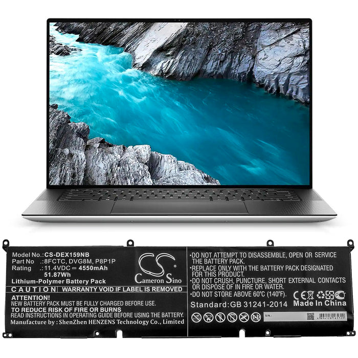 Dell XPS 15 9500 XPS 15-9500-R1505S XPS 15-9500-R1845S XPS 15-9500-R1845TS XPS 15-9500-R1945TS Laptop and Notebook Replacement Battery-4
