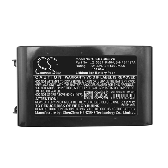 SV10 5000mAh 21.6V Li-ion Replacement Battery For Dyson V8 V7