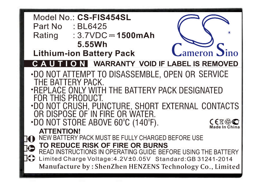 FLY FS454 Nimbus 8 Replacement Battery-main