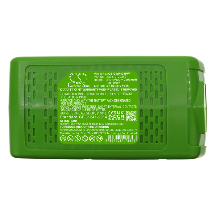 Powerworks 40V-System P40GC PD40CS40 Power Tool Replacement Battery