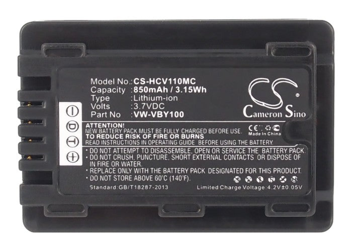 Panasonic HC-V110 HC-V110G HC-V110GK HC-V110K HC-V110P HC-V110P-K HC-V130K HC-V201 HC-V201K Camera Replacement Battery-5