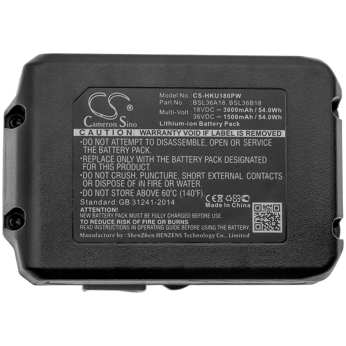 Hikoki 371751M 402933 AW18DBL C18DBAL C18D 3000mAh Replacement Battery-5