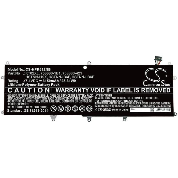 HP Pro X2 612 G1 Keyboard Laptop and Notebook Replacement Battery-3