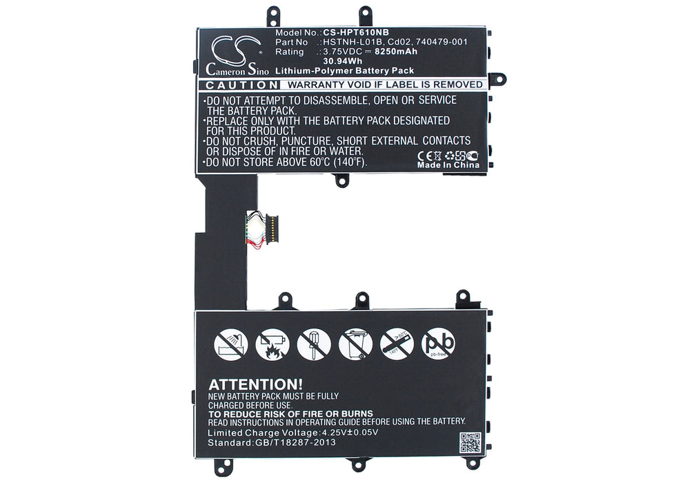 HP F4W59EA HSTNH-Q12C Omni 10 Omni 10 5600eg Omni 10 5600us Pro Tablet 610 Pro Tablet 610 G1 10.1in Tablet 610 Laptop and Notebook Replacement Battery-5