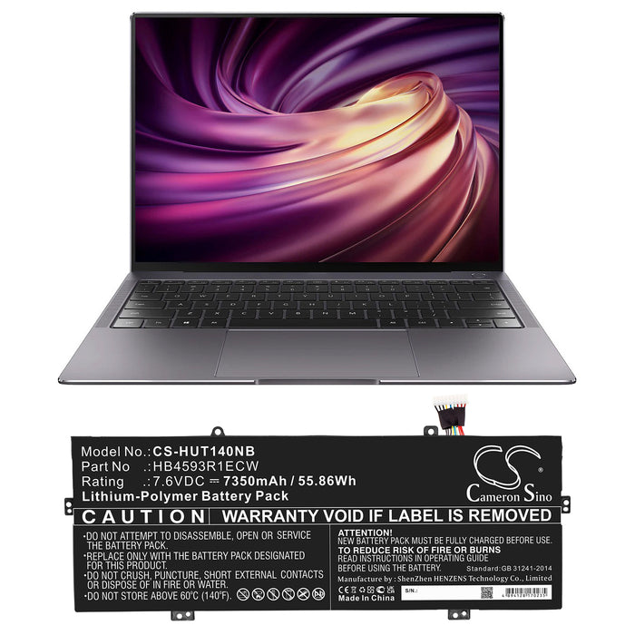 Huawei book X Pro i5-8250U 256GB book X Pro i5-8250U 8GB Honor Magicbook KLV-W29 MagicBook 2019 MagicBook i5 8 Laptop and Notebook Replacement Battery-5