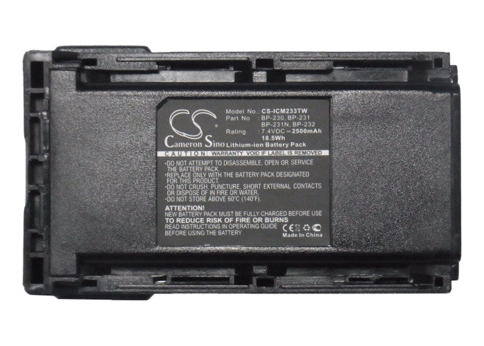 Icom IC-4011 IC-A14 IC-A14S IC-F14 IC-F14S IC-F15 IC-F15S IC-F16 IC-F16S IC-F24 IC-F24S IC-F25 IC-F25S IC-F2 2500mAh Two Way Radio Replacement Battery-5
