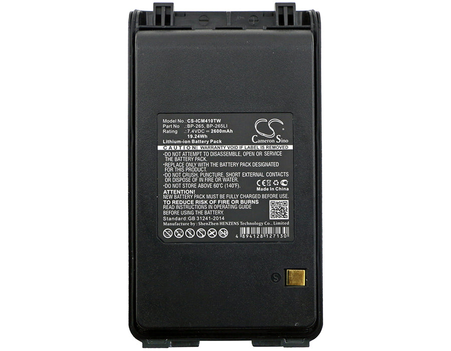 Icom IC-3101 IC-4101 IC-F3001 IC-F3002 IC-F3003 IC-F3008 IC-F3101D IC-F3108D IC-F4001 IC-F4002 IC-F4003 IC-F 2600mAh Two Way Radio Replacement Battery-5