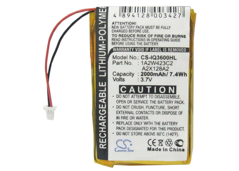 Garmin iQue 3200 iQue 3600 iQue 3600a 2000mAh GPS Replacement Battery-5