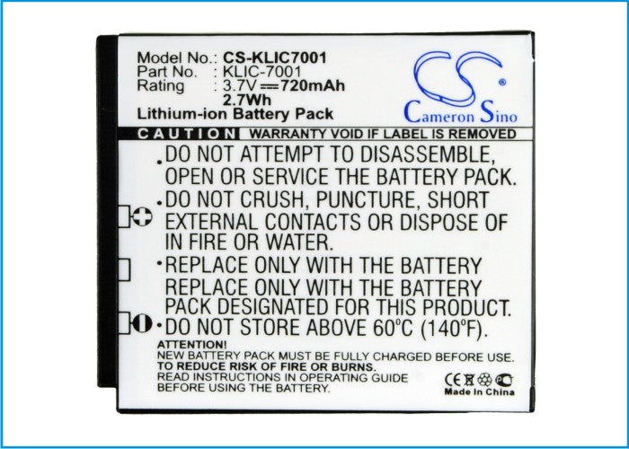 Kodak EasyShare M1063 Easyshare M1073 IS EasyShare M1073IS EasyShare M320 EasyShare M340 EasyShare M341 Easyshare M753 Zoom Camera Replacement Battery-5