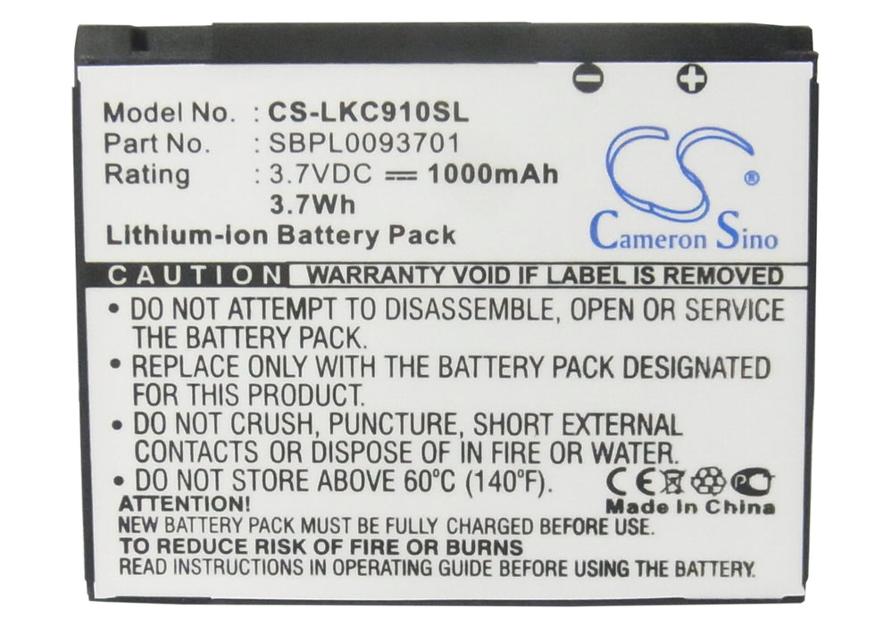 LG KC910 Mobile Phone Replacement Battery-5