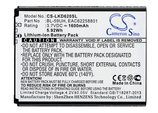 LG D315 D320 D620 D620J D620K D620R G2 min 1600mAh Replacement Battery-main