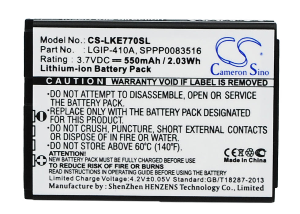 LG 278A KE770 KF500 KF510 KG289 KG77 Replacement Battery-main