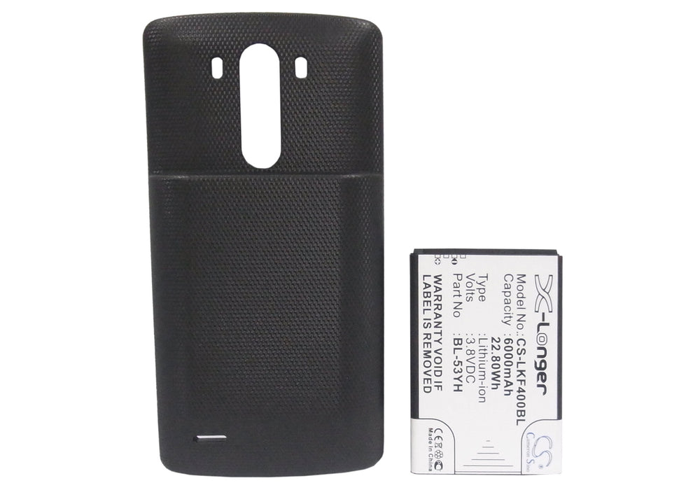 LG D830 D850 D850 LTE D851 D855 D855 LTE D855AR D855K D855P F400 G3 LS990 LS990 LTE VS985 6000mAh Black Mobile Phone Replacement Battery-5