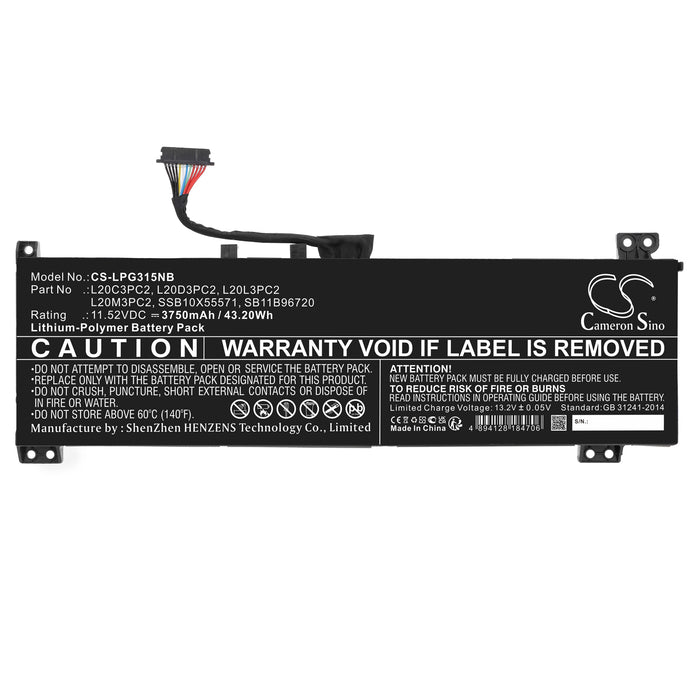 Lenovo IdeaPad 3 Gaming 15ACH6 82K201 IdeaPad G Gaming 3 15ACH6 82K2 IdeaPad G Gaming 3 15ACH6 82K2 IdeaPad Ga Laptop and Notebook Replacement Battery