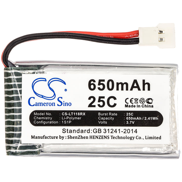Hubsan H107 H107C H107D H107D Mini H107L JXD385 X4 H107L 650mAh FPV Replacement Battery-3