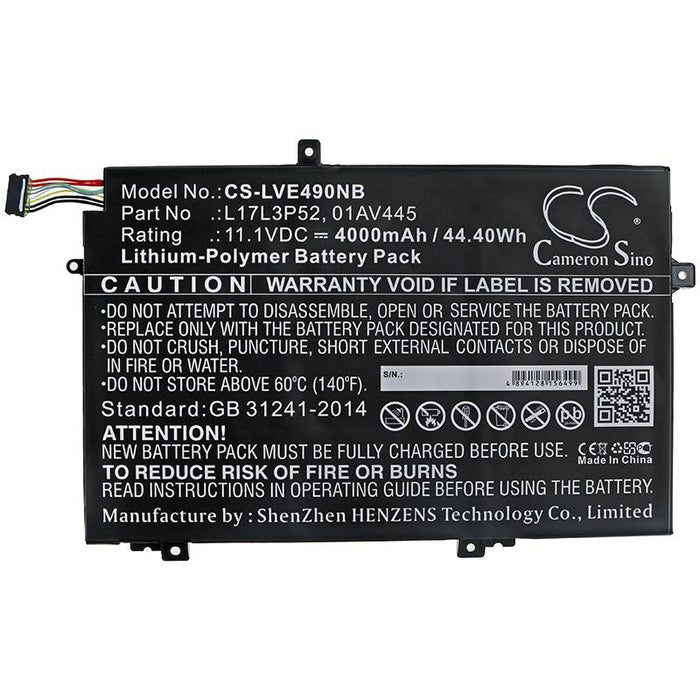 Lenovo ThinkPad E485 ThinkPad E485-20KU000NGE ThinkPad E490 ThinkPad E490 20N8002BCD ThinkPad E490 20N8002DCD  Laptop and Notebook Replacement Battery-3