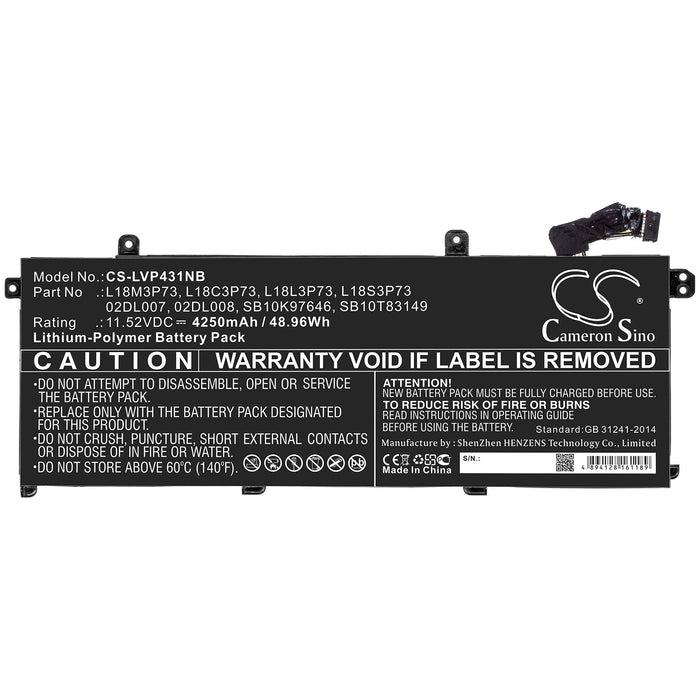 Lenovo ThinkPad P43s ThinkPad P43s-20RH001FGE ThinkPad P43s-20RHA001CD ThinkPad P43s-20RHA002CD ThinkPad P43s- Laptop and Notebook Replacement Battery-3