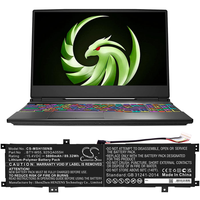 MSI Creator 15 A10sdt Creator 15 A10sdt-065es Creator 15 A10sdt-263cz Creator 15 A10se ms-16v2 Creator 15 A10s Laptop and Notebook Replacement Battery-5
