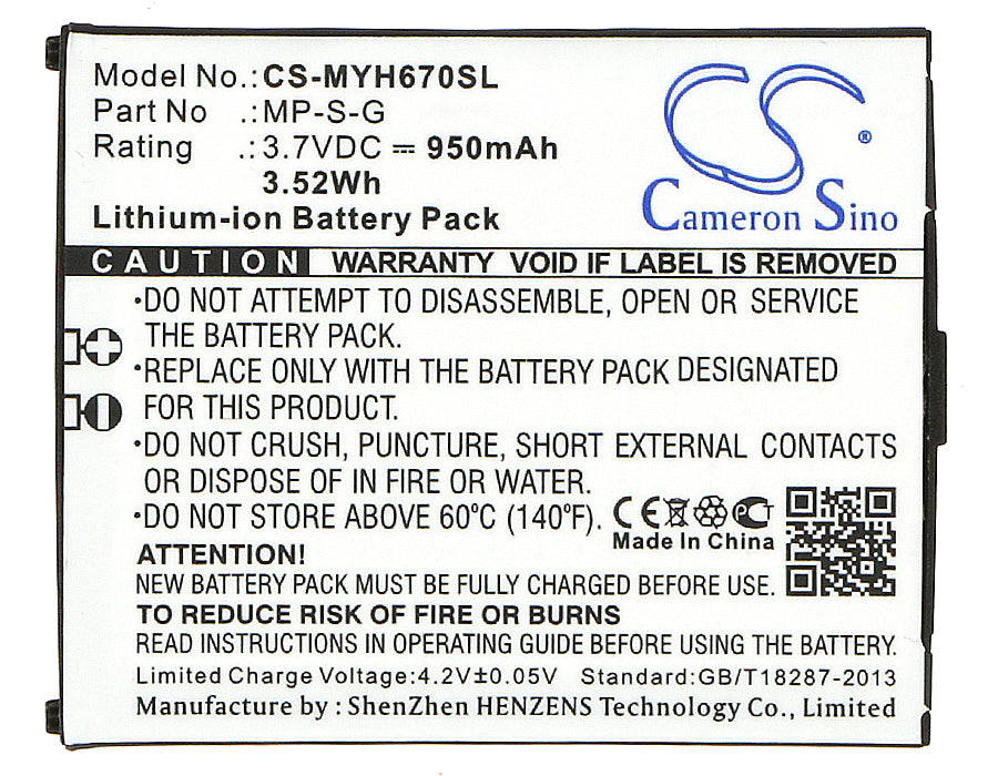 Myphone 6670 City Mobile Phone Replacement Battery-5