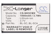 Lamtam E11 E16 LT826 LT828 Black Barcode 1000mAh Replacement Battery-5