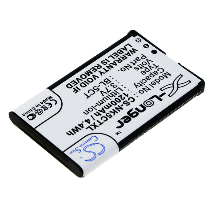 Nokia 5220 5220 XpressMusic 5630 XpressMusic 6303 6303 classic 6303 classic Illuvial 6303i classic 6700 class 1200mAh Mobile Phone Replacement Battery-2