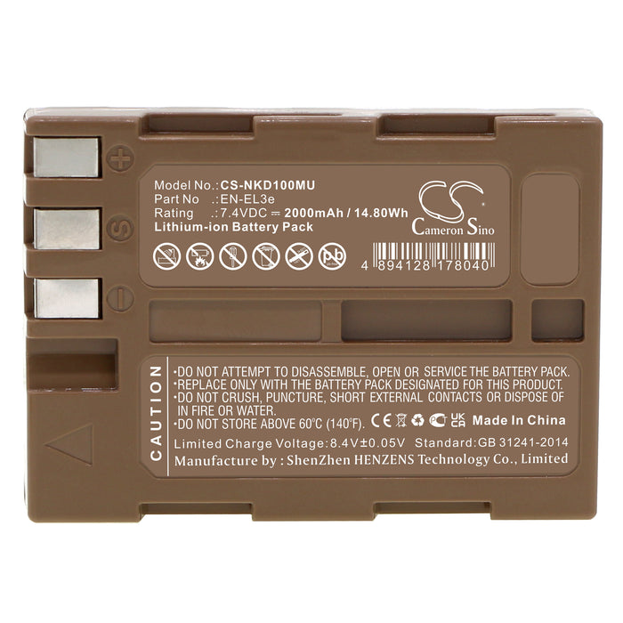 NIKON D100 D200 D300 D300S D50 D70 D700 D70s D80 D90 2000mAh Camera Replacement Battery