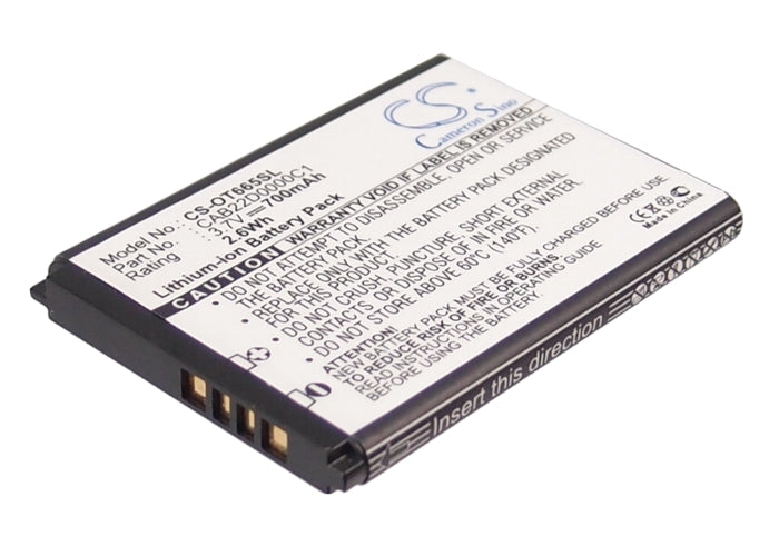 Batterie 700mAh Pour Téléphone ALCATEL One Touch 2010D, 356, 665, OT-2010, OT-356
