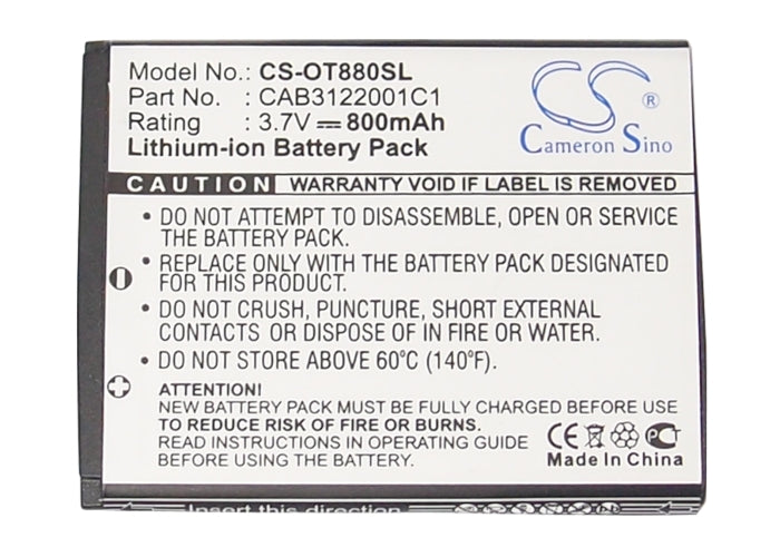 T-Mobile 875 One Touch 875 One Touch 875T Sparq 2 Sparq II Mobile Phone Replacement Battery-5