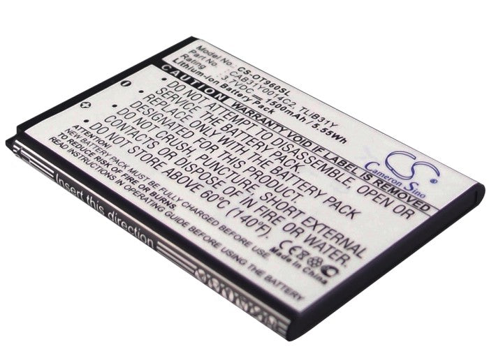 Alcatel AUTHORITY One Touch 955 One Touch  1500mAh Replacement Battery-main