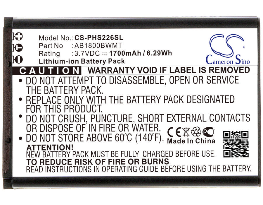 Philips CTS226M S226M Xenium S226M Replacement Battery-main