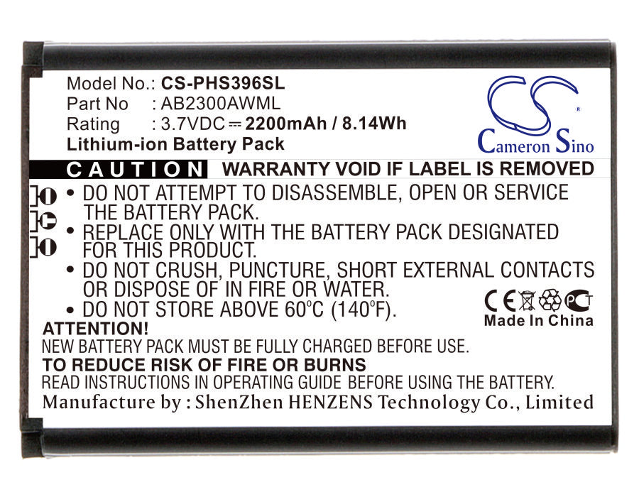 Philips S396 Xenium S396 Replacement Battery-main