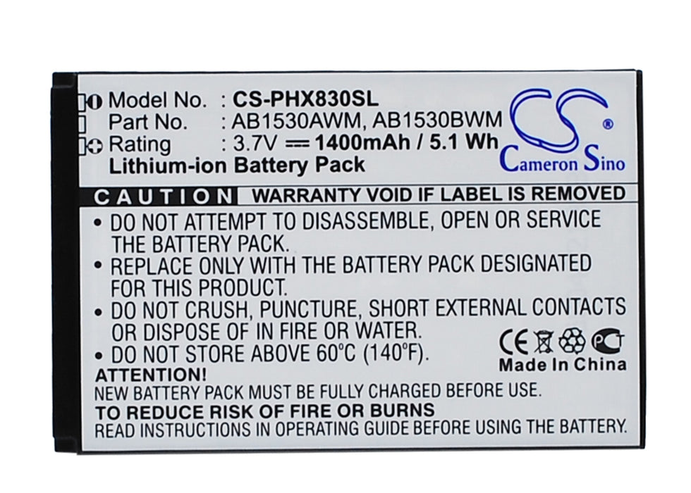 Philips Xenium T910 Xenium X603 Xenium X620 Xenium Replacement Battery-main