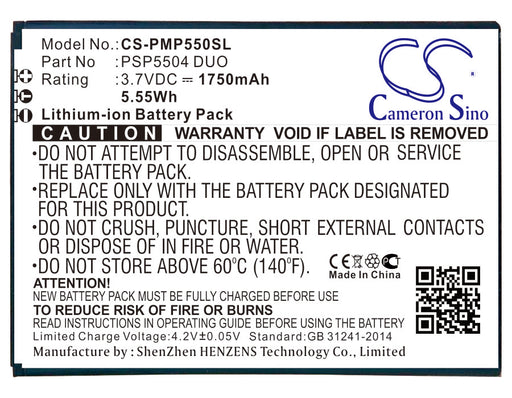Prestigio MultiPhone 5504 DUO Replacement Battery-main