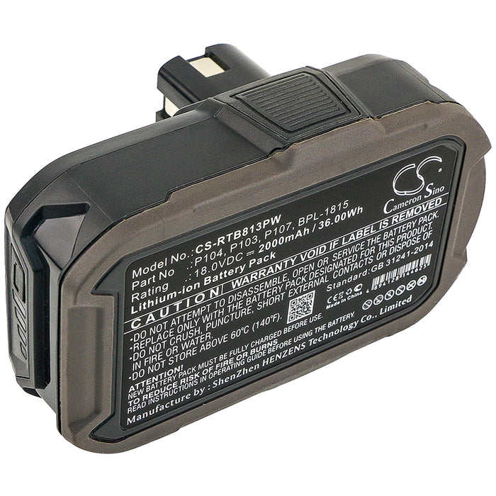 Ryobi BID-1801M BID-180L BID1821 BIW180 CA 2000mAh Replacement Battery-main