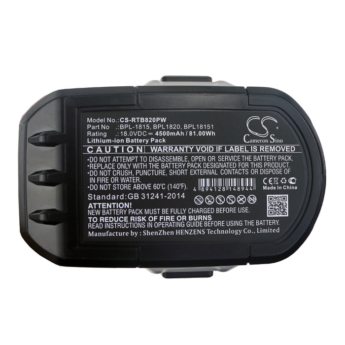 Ryobi BID-1801M BID-180L BID1821 BIW180 CA 4500mAh Replacement Battery-6