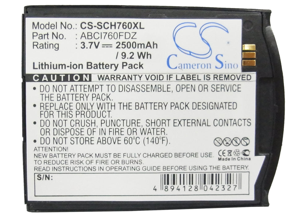 Verizon SCH-I760 2500mAh Mobile Phone Replacement Battery-5